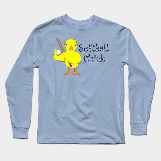 Softball Chick Narrow Long Sleeve T-Shirt by Barthol Graphics